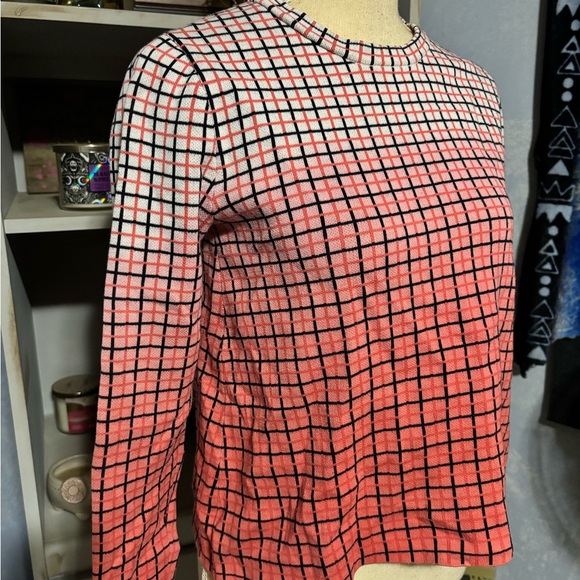 COS Pink Grid Check 100% Cotton Sweater Size Small - Picture 3 of 9